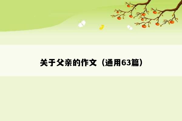 关于父亲的作文（通用63篇）