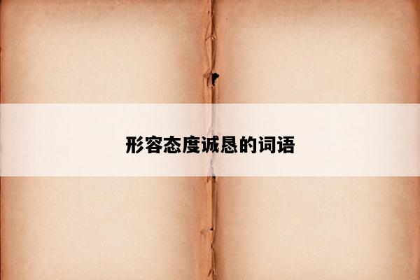 形容态度诚恳的词语