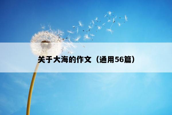 关于大海的作文（通用56篇）