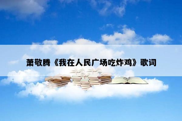 萧敬腾《我在人民广场吃炸鸡》歌词