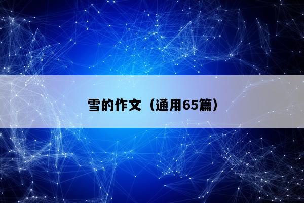 雪的作文（通用65篇）