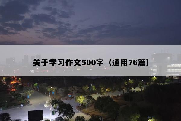 关于学习作文500字（通用76篇）