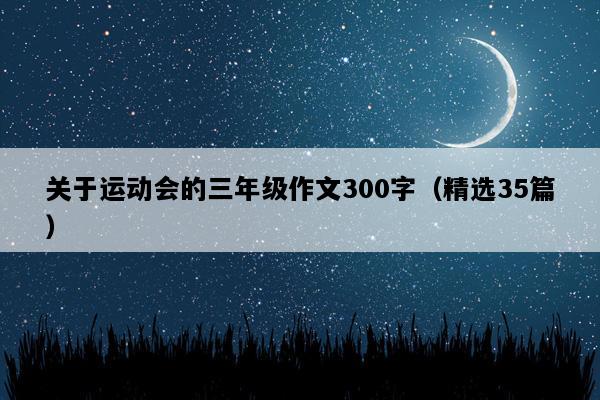 关于运动会的三年级作文300字（精选35篇）