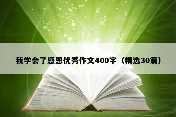 我学会了感恩优秀作文400字（精选30篇）