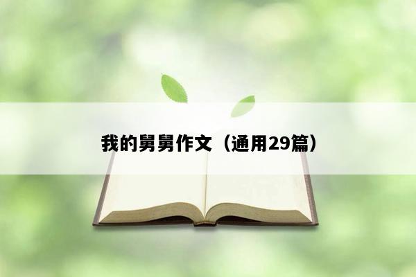 我的舅舅作文（通用29篇）