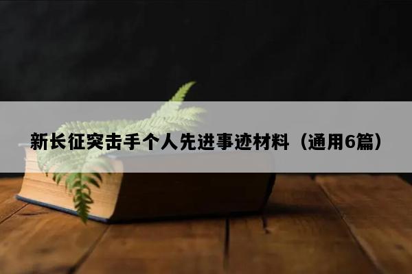 新长征突击手个人先进事迹材料（通用6篇）
