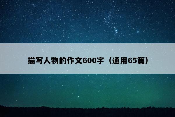 描写人物的作文600字（通用65篇）