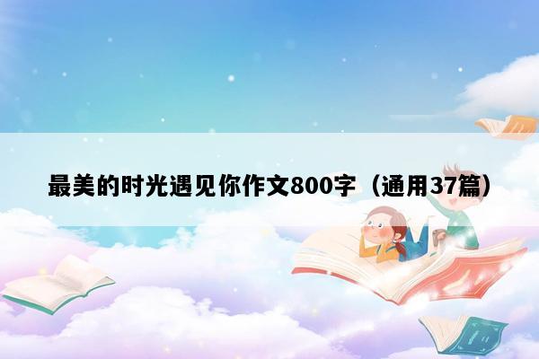 最美的时光遇见你作文800字（通用37篇）