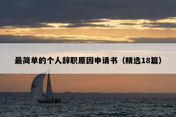 最简单的个人辞职原因申请书（精选18篇）