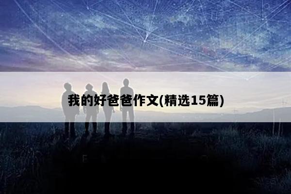 我的好爸爸作文(精选15篇)