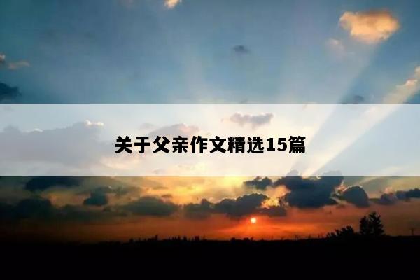关于父亲作文精选15篇