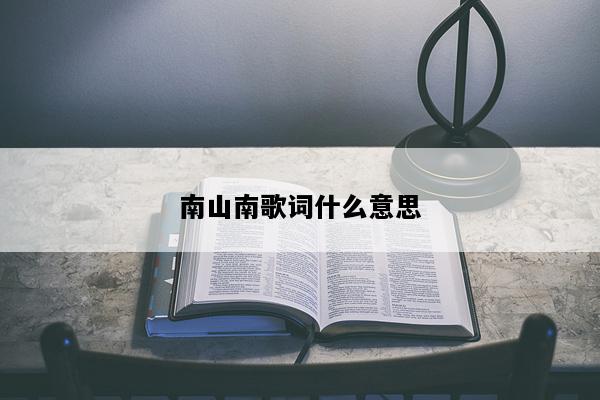 南山南歌词什么意思