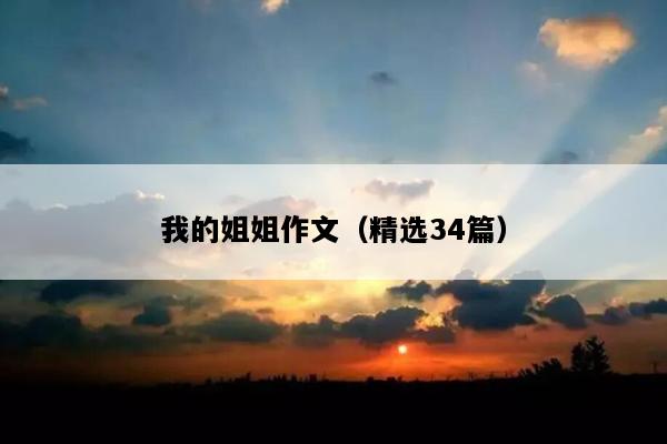 我的姐姐作文（精选34篇）
