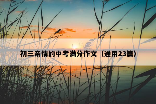 初三亲情的中考满分作文（通用23篇）