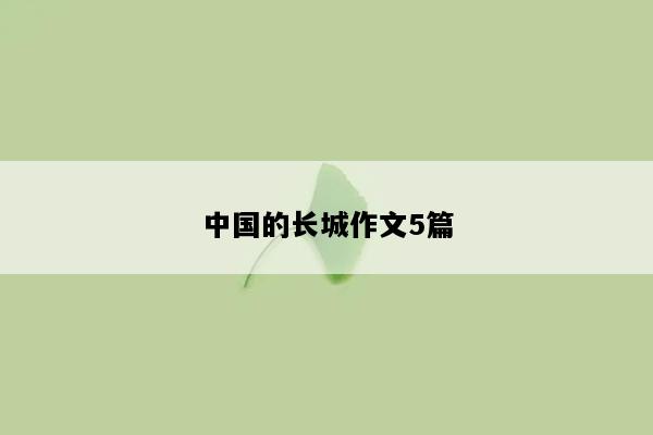 中国的长城作文5篇