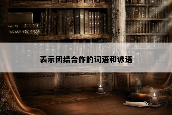 表示团结合作的词语和谚语