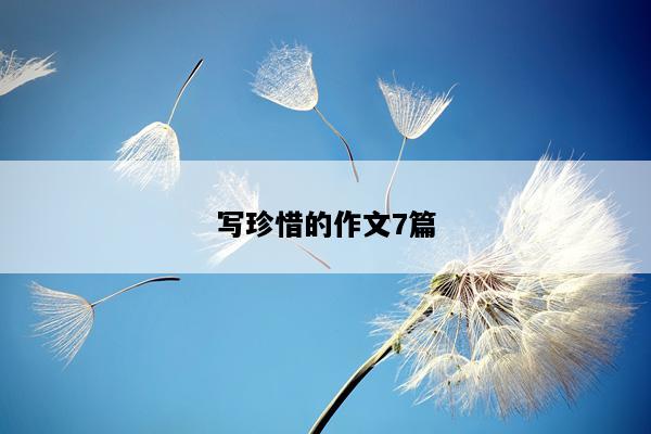 写珍惜的作文7篇