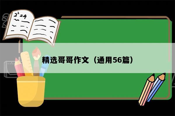 精选哥哥作文（通用56篇）