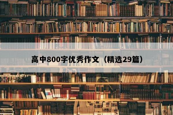 高中800字优秀作文（精选29篇）