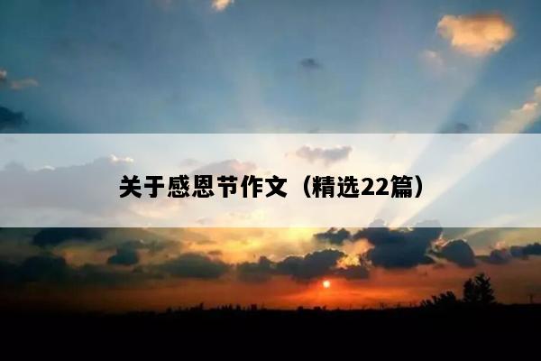 关于感恩节作文（精选22篇）