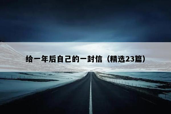 给一年后自己的一封信（精选23篇）