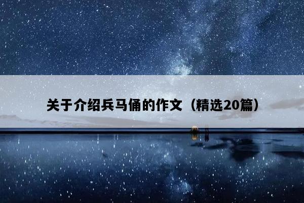 关于介绍兵马俑的作文（精选20篇）
