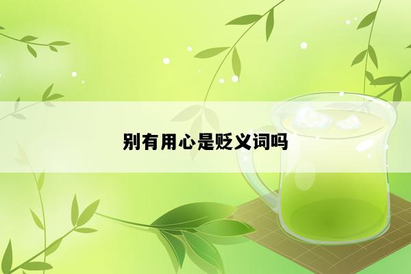 别有用心是贬义词吗
