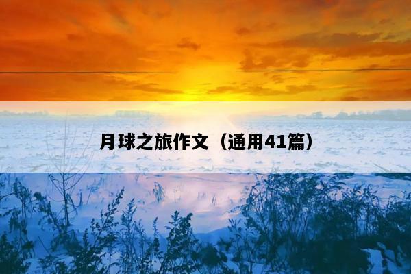 月球之旅作文（通用41篇）