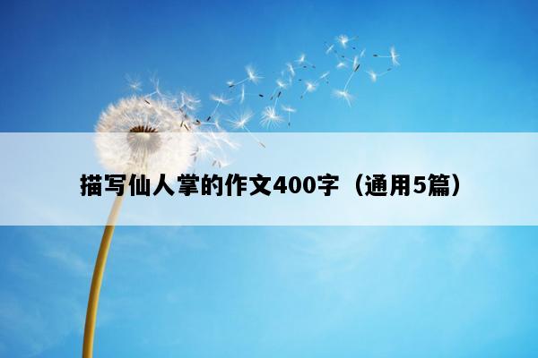 描写仙人掌的作文400字（通用5篇）