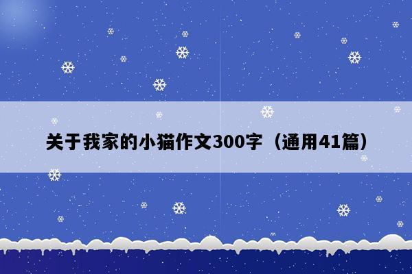 关于我家的小猫作文300字（通用41篇）