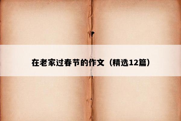 在老家过春节的作文（精选12篇）
