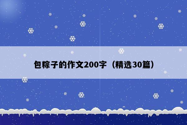 包粽子的作文200字（精选30篇）