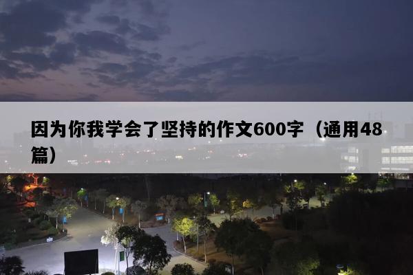 因为你我学会了坚持的作文600字（通用48篇）