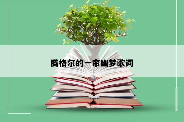 腾格尔的一帘幽梦歌词