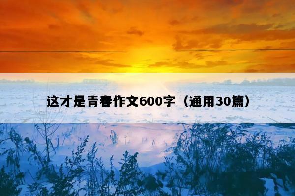 这才是青春作文600字（通用30篇）