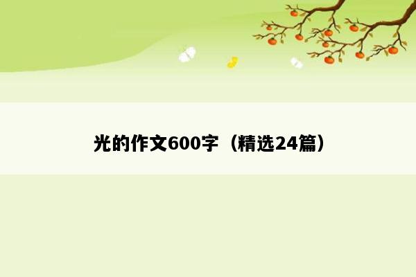 光的作文600字（精选24篇）