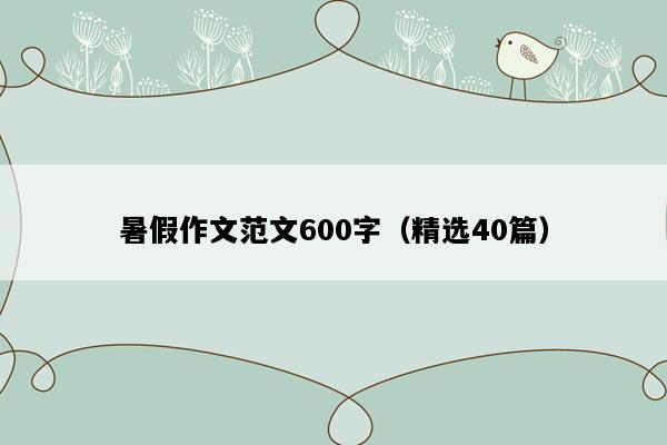 暑假作文范文600字（精选40篇）
