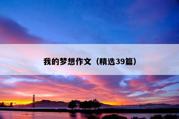 我的梦想作文（精选39篇）