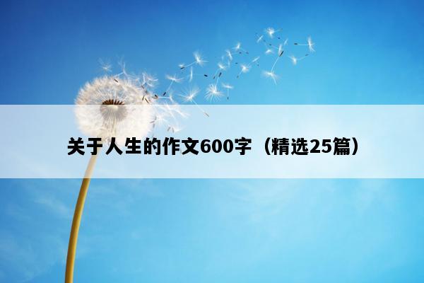 关于人生的作文600字（精选25篇）