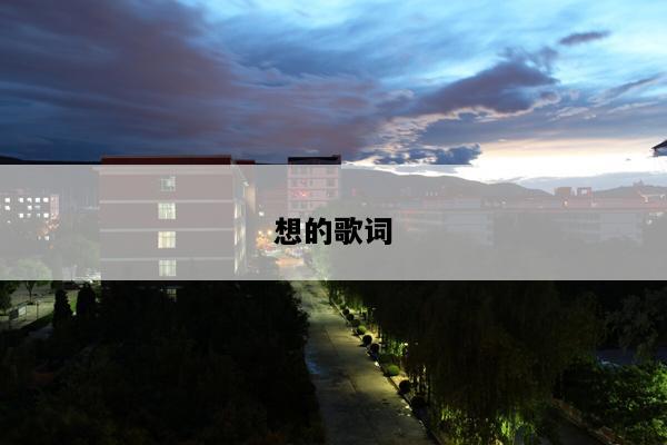 想的歌词