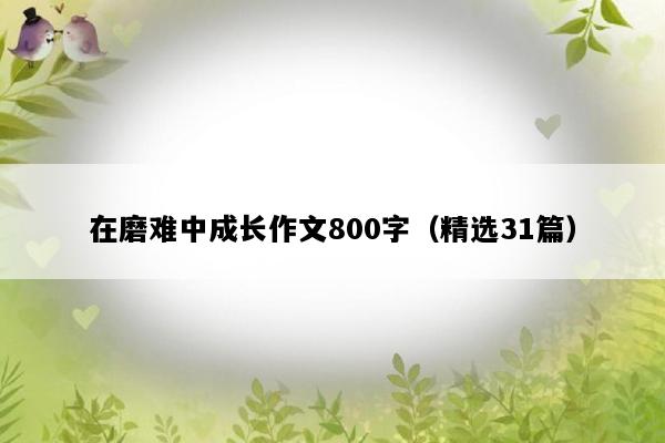 在磨难中成长作文800字（精选31篇）