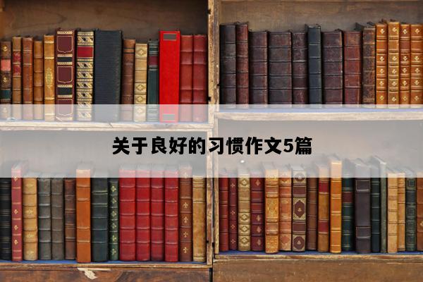 关于良好的习惯作文5篇