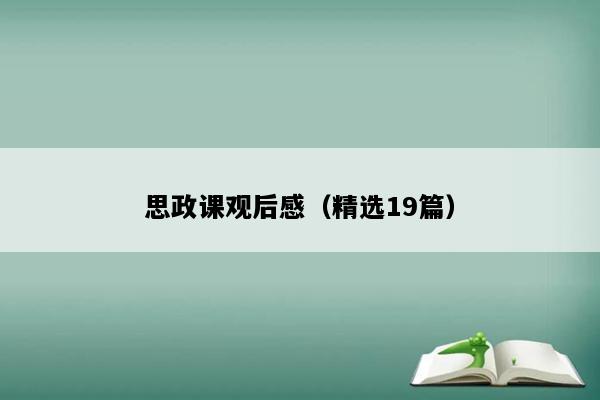 思政课观后感（精选19篇）