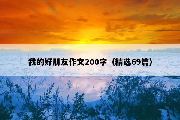 我的好朋友作文200字（精选69篇）