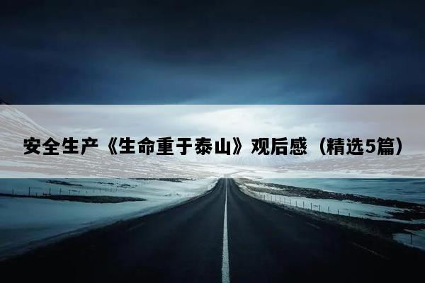 安全生产《生命重于泰山》观后感（精选5篇）