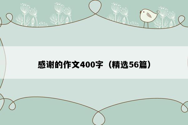 感谢的作文400字（精选56篇）
