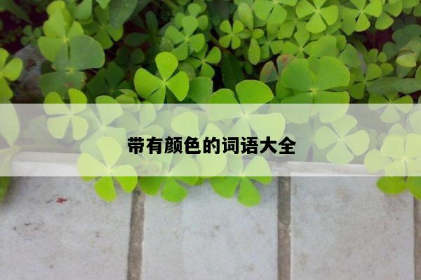 带有颜色的词语大全