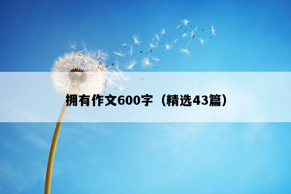 拥有作文600字（精选43篇）