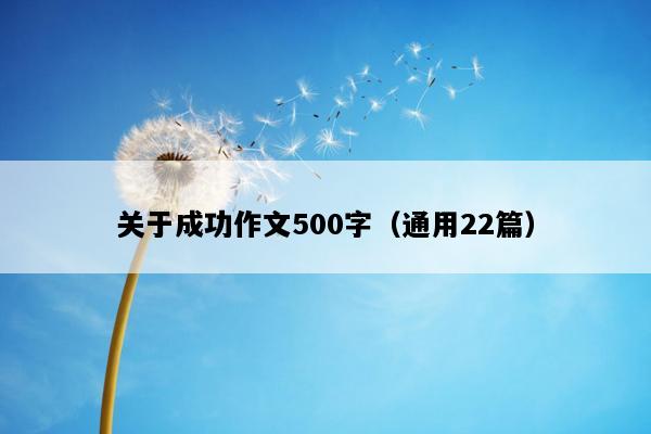 关于成功作文500字（通用22篇）
