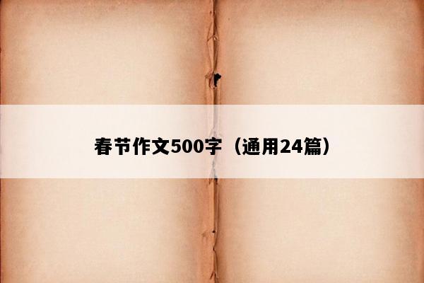 春节作文500字（通用24篇）
